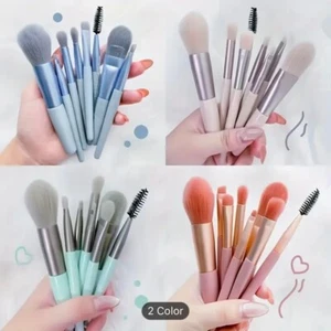 8Pcs Makeup Brush Set Foundation Blush Eyeshadow Lip Brushes Make Up Bag Case UK - Picture 1 of 10