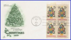 USA4 #1508 U/A ARTCRAFT FDC PB4 Weihnachtsbaum - Bild 1 von 1