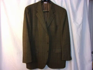 Men's Brioni Neiman Marcus Brown Herringbone Wool Jacket 46R VGC - Picture 1 of 4