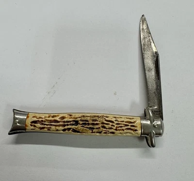 Vintage Colonial Prov USA Folding Pocket Knife Crossbar Fishtail Single Blade - Image 1 of 4