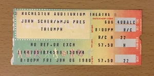 1980 TRIUMPH PROGRESSIONS OF POWER TOUR ROCHESTER NY KONZERT TICKET STUB - Bild 1 von 2