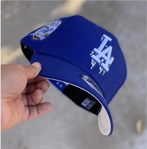 LA DODGERS MLB Cappello Uomo Adulto Corsa Casual Sport Tesa Piatta Regolabile Blu - Foto 1 di 1