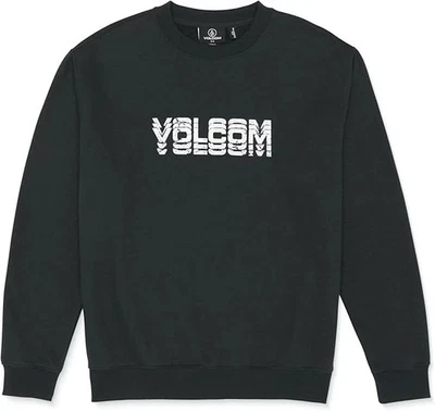 Volcom Men's Stone Stack Crew Fleece Sweatshirt, Washed Black Heather, XL - Image 1 of 2