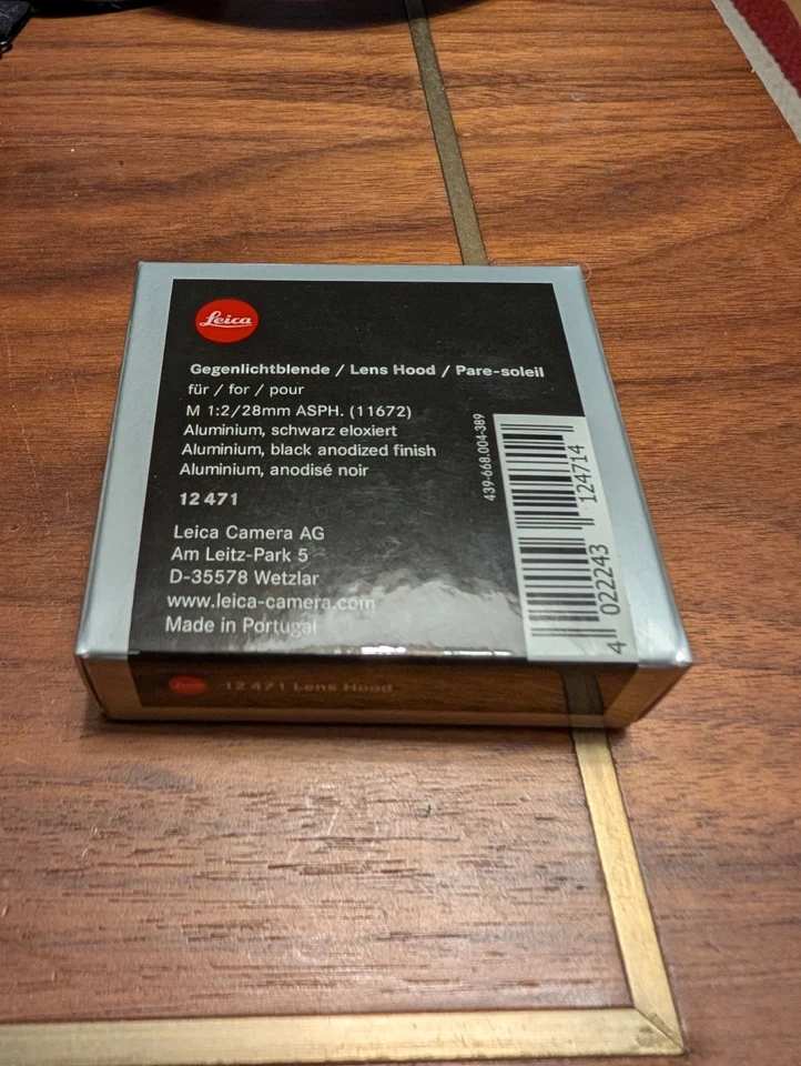 Genuine Leica Lens Hood for Summicron-M 28mm f/2 ASPH Black #12471