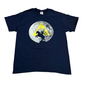 RARE Legend of Zelda Nerd Block Triforce Moon Horseback Link Navy Men’s Size L - Bild 1 von 6
