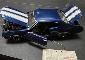 Franklin Mint 1/24 Scale Diecast 1970 Chevrolet Chevelle SS Blue - Picture 1 of 9