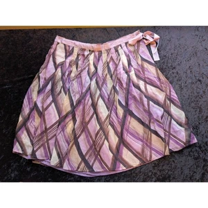 Worthington 100% Silk Knee Length Purple Plaid Skirt Size 14 Dark Academia Fall - Picture 1 of 2