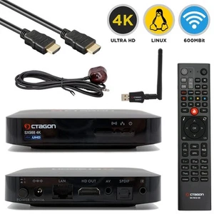 Octagon SX988 4K UHD Linux E2 IP-Receiver mit 300 MBit/s WLAN Stick 2dBi H.265 - Bild 1 von 8