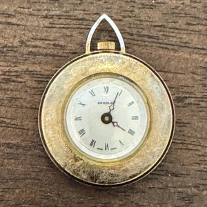Vintage Bradley Anhänger Uhr goldfarben mechanisches Uhrwerk Swiss Made  - Bild 1 von 17