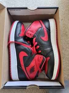 Red White Black Air Jordan 1 Mid - Nike / Jordan Brand - Picture 1 of 9