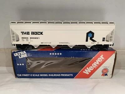WEAVER 3-RAIL ROCK ISLAND 4 BAY CENTERFLOW COVERED HOPPER CAR! O SCALE - Image 1 of 4