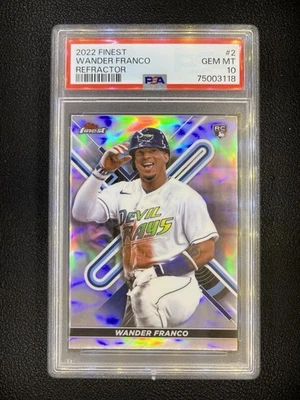 PSA 10 GEM MINT 💎- 2022 TOPPS FINEST- REFRACTOR- WANDER FRANCO #2 RC ROOKIE - Image 1 of 2