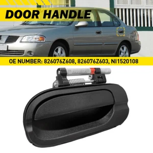 Left Rear Driver Exterior Side Door For Handle 2000-2006 Nissan Sentra Black - Picture 1 of 12