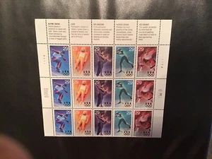 29 cent alpine skiing , luge , ice dancing, ice hockey 15 stamps sheet - Picture 1 of 2