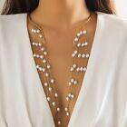 Open Pendant Necklace Long Tassel Vintage Chest Chain  Women