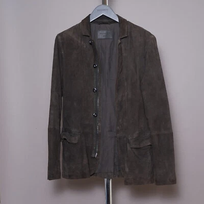 ALL SAINTS Leather Blazer Suede Jacket SMALL Mens Brown BALMORRO like survey S - Image 1 of 4