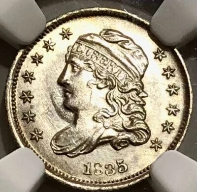 1835 Capped Bust Half Dime NGC UNC Details - Image 1 of 4