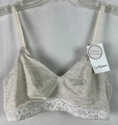 Le Mystere Women's Bra Size Small 8020 Cotton Touch Lounge Oatmeal Heather B23 - Image 1 of 4