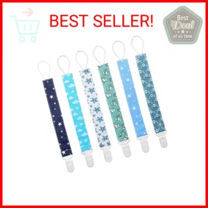 Yoofoss Pacifier Clip for Boys and Girls 6 Pack Plastic Teething Clips Modern De - Picture 1 of 2