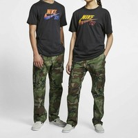 Nike Mens Pants Blue Size Large L Camo Loose Fit Taper Track Stretch $80 #046 | eBay