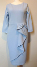 City Goddess 3/4 Sleeve Waterfall Peplum Midi Dress Size 14 Uk BNWT RRP £56 Blue
