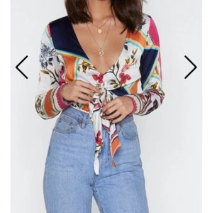 NASTY GIRL- Mix It Up Tie Print Bodysuit SZ 6 NWT - Picture 1 of 5