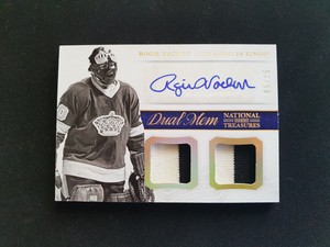 2013-14 Panini National Treasures Rogie Vachon Dual Memorabilia Auto Prime 5/25 