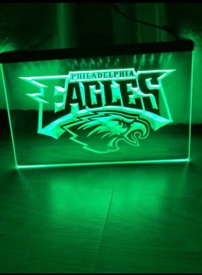 PHILADELPHIA EAGLES LED NEON GREEN LIGHT SIGN 8x12