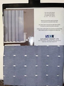 Saturday Knight Ltd Duschvorhang Chambray Quadrate blauer Stoff - 70x72" blau - Bild 1 von 4