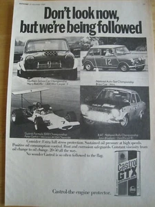 CASTROL GTX ENGINE MOTOR OIL 1969 CAR POSTER ADVERT READY FRAME A4 SIZE FILE O - Picture 1 of 1