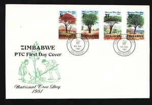ZIMBABWE (Former RHODESIA), 1981 National Tree Day Full set of 4 & insert - Picture 1 of 1