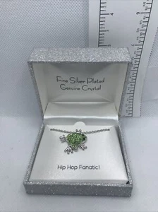 ATHRA FINE SILVER-PLATED CRYSTAL FROG NECKLACE, HIP HOP FANACTIC! NIB - Picture 1 of 5