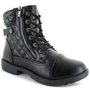 Wanted Quinn Women's  Black Combat Boots Various Sizes NEW! - Picture 1 of 5