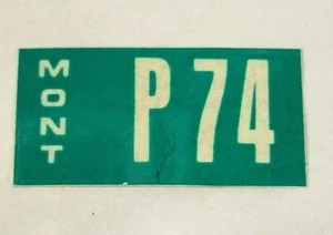 1974 vtg MONTANA License Plate Registration STICKER Date TAB Tag MT 74 Unused - Picture 1 of 2