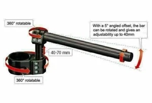 TRIUMPH THRUXTON R MULTICLIP TOUR ADJUSTABLE RISER CLIP-ON FOR THE 2016 AND UP - Picture 1 of 3