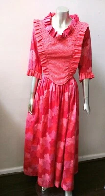 VTG 2 PC MOD BOHO ART DECO PINAFORE HIPPIE FESTIVE FLORAL SKIRT SET sz S - Image 1 of 4