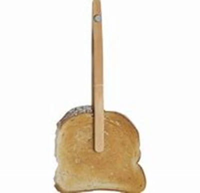 Toast Tongs Food Safety Chef Aid Beech Wood Serving Salads Crumpets Cakes Breads - Image 1 of 4