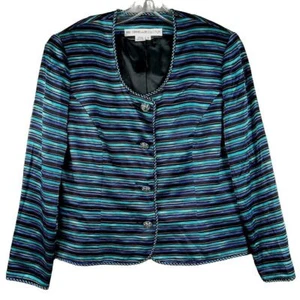 Blazer vintage Anne Crimmins para colecciones Umi 100 % seda talla 12 botones de lentejuelas - Imagen 1 de 9