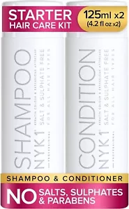 NYK1 Sulphate Free Hair Shampoo And Conditioner (Starter Set - 125ml x2) Sulfate - Picture 1 of 9