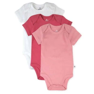 Honest Baby Clothing 3 Pack Short Sleeve Girls Bodysuits Various Sizes NEW - Picture 1 of 5