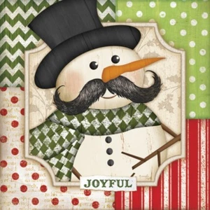 Joyful Snowman Jennifer Pugh Art Print 12x12 - Picture 1 of 1