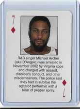 RARE 2003 STARZ BEHIND BARZ D'ANGELO "SP ERROR" PLAYING CARD ~ MUG SHOT ~ R&B