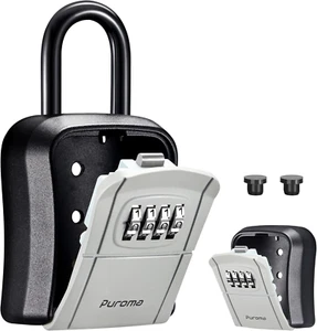 Puroma Key Lock Box, Portable Combination Lockbox Wall-Mounted Key Storage Box f - Picture 1 of 12
