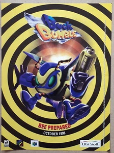 Magazine Print Ad BUCK BUMBLE N64 1998 Original Ubisoft Bee Prepared Promo - Picture 1 of 1