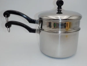 Farberware 2-1/2 QT Doppelkessel 3 Stück ALUMINIUM PLATTIERT EDELSTAHL Sauber - Bild 1 von 9