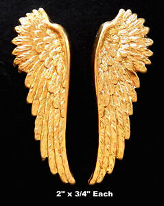 Ornate Medium Large  Wings / Raw Brass Stampings/   One Pair