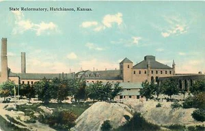 HUTCHINSON KANSAS STATE REFORMATORY PRISON ALTE POSTKARTE ANSICHT - Bild 1 von 2