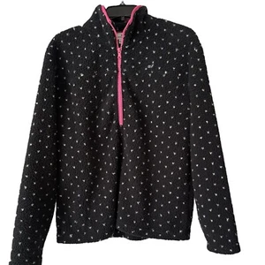 Vineyard Vines Ultra Soft Black Fleece 1/2 Zip Jacket White Sherpa Details L - Picture 1 of 7