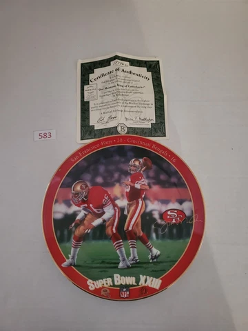 SUPER BOWL XXIII 49ers VS. BENGALS. 8” COLLECTORS PLATE WITH COA 18496D Cover