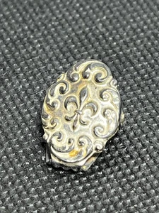Vintage Sterling Silver Fleur-de-Lis Scroll Dress Shoe Clip – Ornate Design - Picture 1 of 7